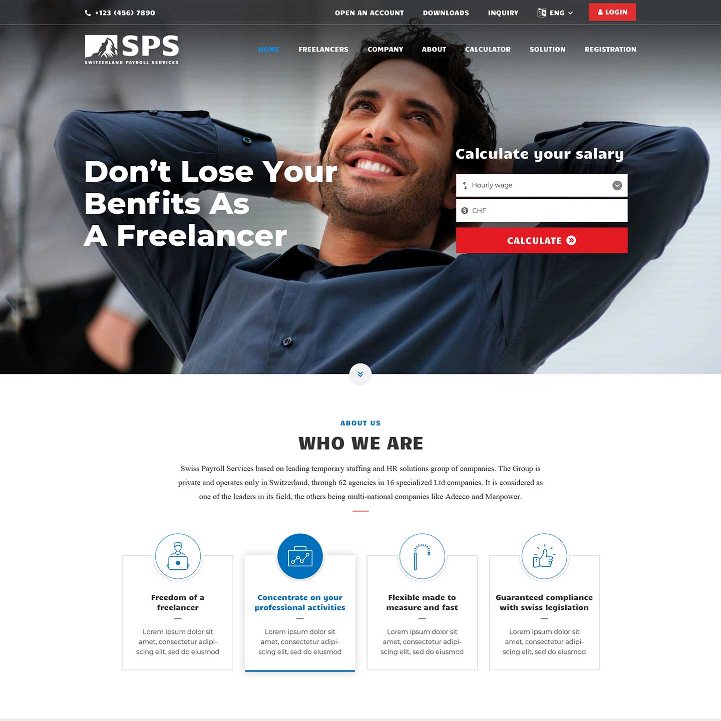 Corporate Website for Switzerland Payroll Services- SPS